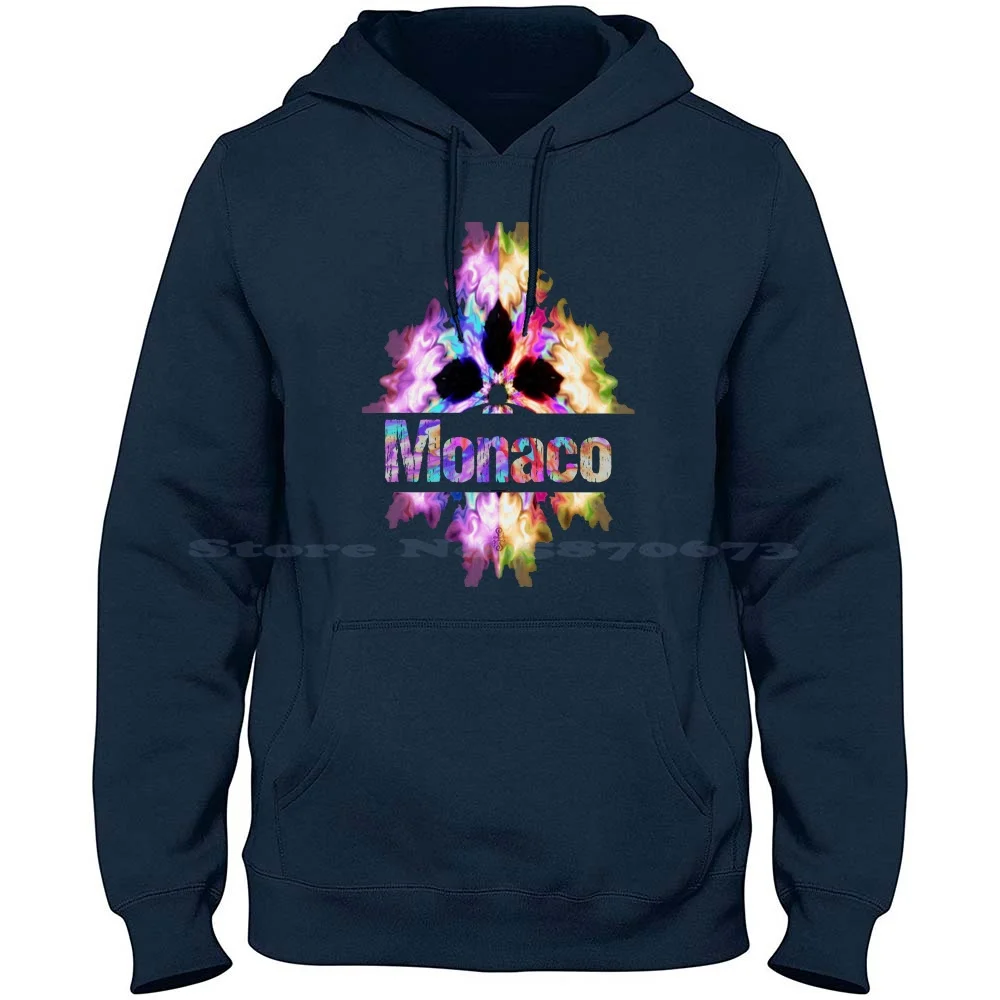 Monaco Gift Tie Dye Watercolor 100% Cotton Hoodie Monaco Ornament Monaco Art Monaco Sign Monaco Souvenir Monaco Vacation