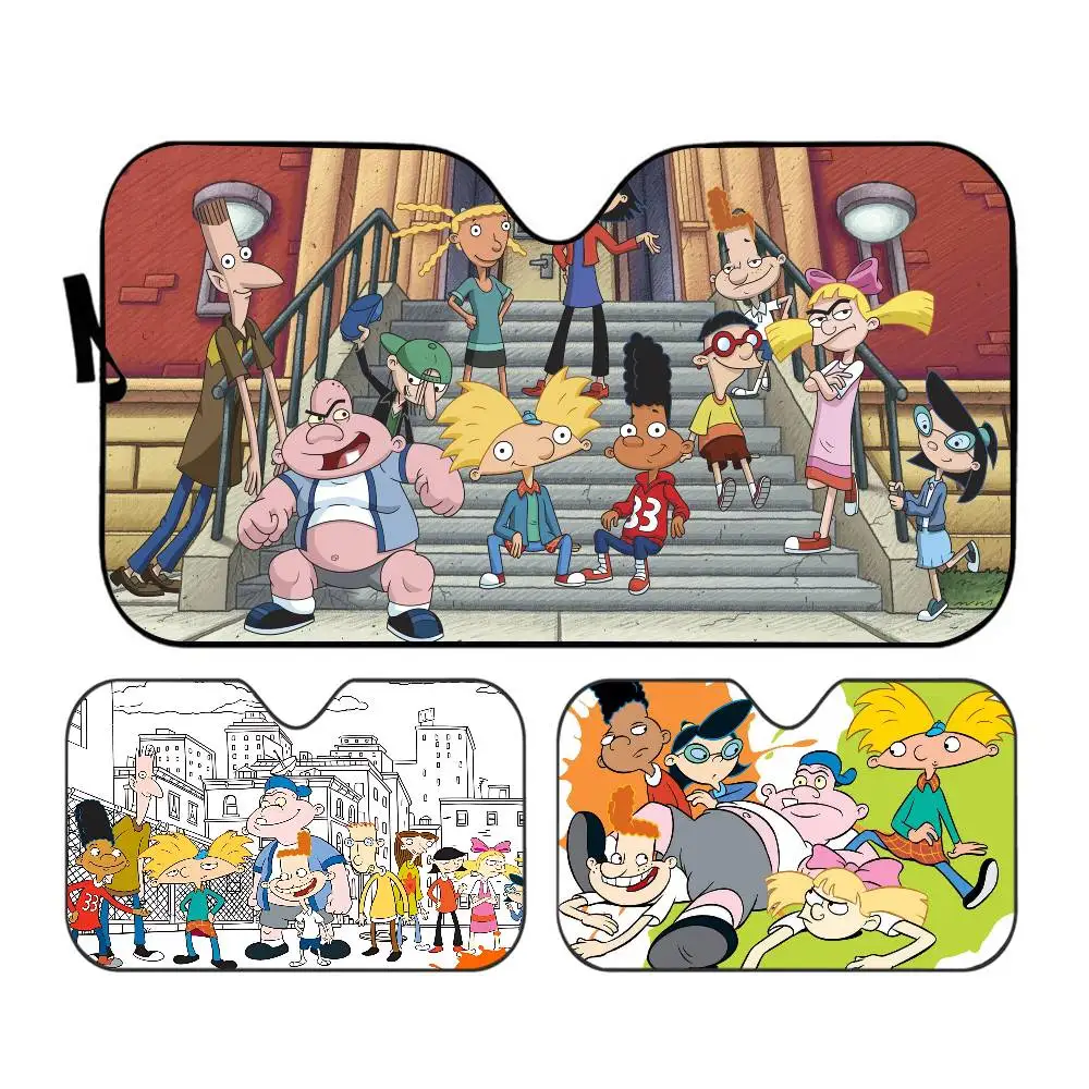 Cartoon Hey A-Arnold Cool Car Windshield Foldable Sun Shade Cover Block Reflector Portable Breathable Anti UV Protector Screen