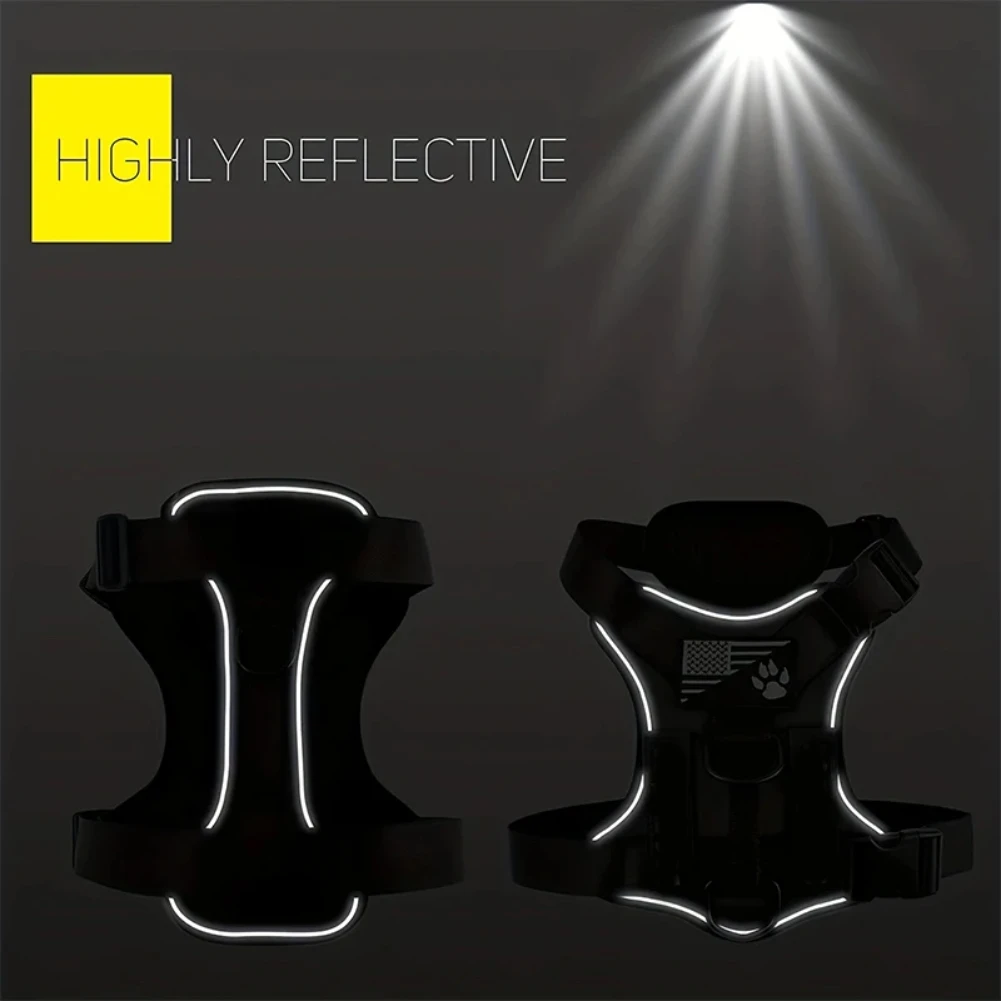 حزام خدمة الكلاب، حزام سترة عاكس للكلاب مع 5 قطع من رقع، حزام أكسفورد ناعم قابل للتعديل للحيوانات الأليفة، شبكة الطبقة الداخلية، سهل