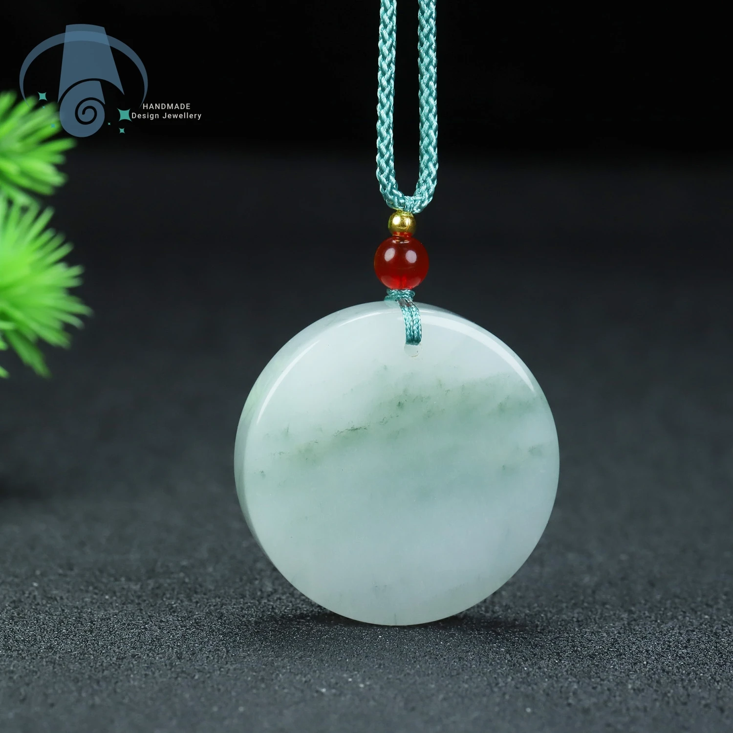 

Jade Necklace Pendant Natural Green Stone Peace Symbol Safety Amulet Tian Shan Cui For Blessing Protection Gift For Her Him Dail