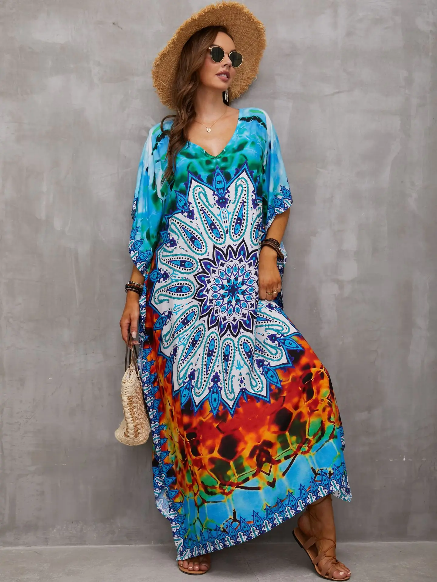 Tropical Printed Summer Dresses Cover Ups for Swimwear Women Kaftans Holiday Bathing Suits Dropshipping Many Styles