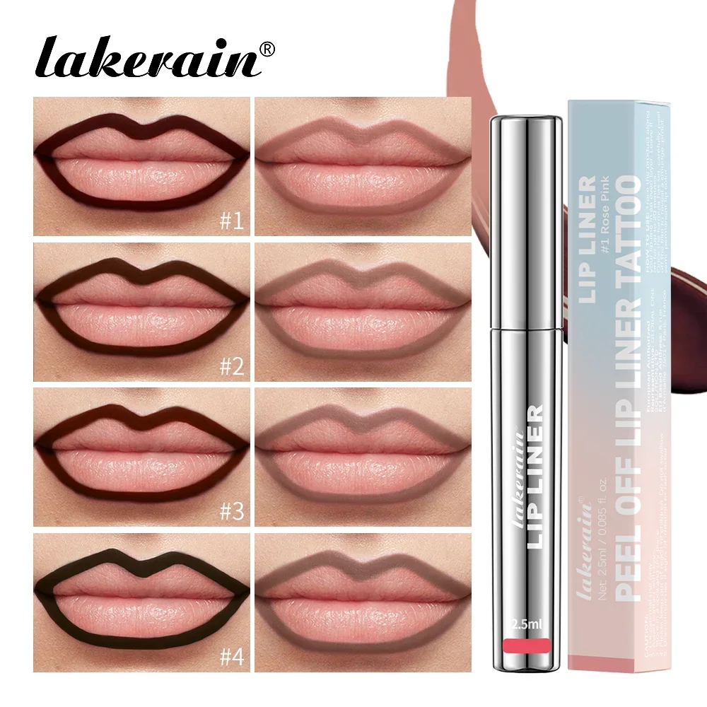 Waterproof Lip Liner Peel Off Tattoo Lipgloss Waterproof Long Lasting Matte Lip Tint Brown Contour Tear-off Lips Stain Cosmetics