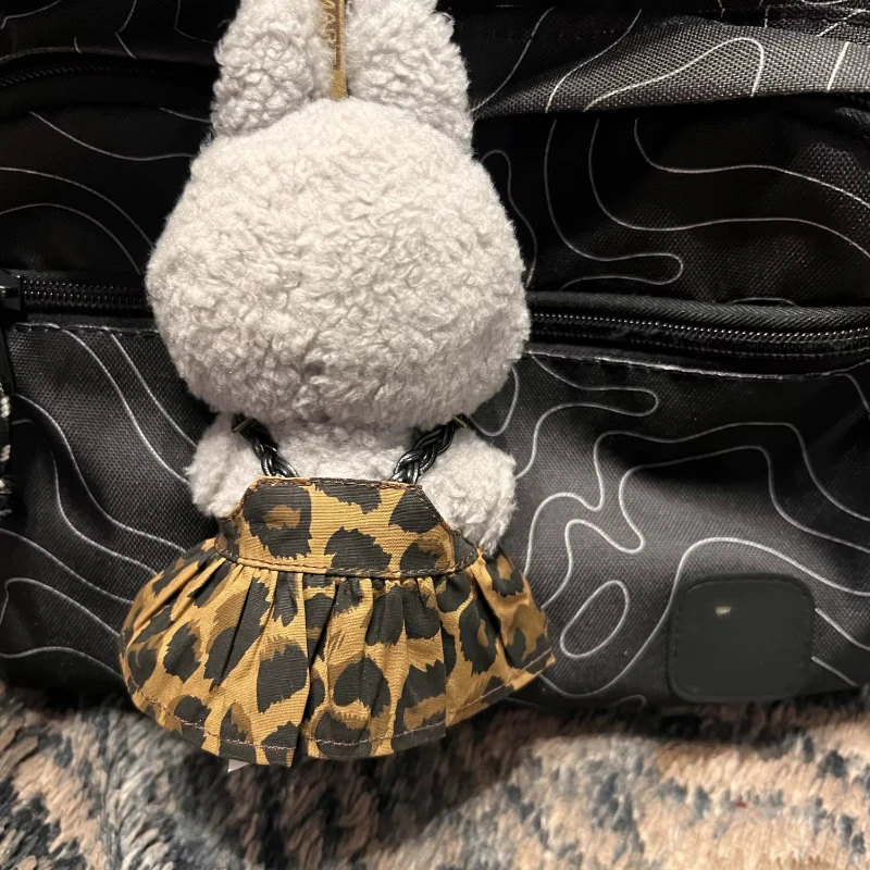 Ropa para muñeca Labubu, accesorios para muñeca Labubu V1 V2 de 15-17cm y ropa de vestido con estampado de leopardo de muñeca de algodón de 10cm