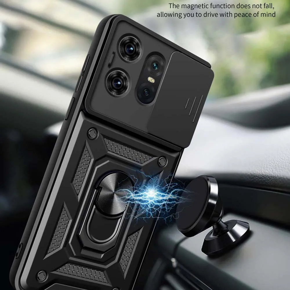 Slide Camera Lens Protector Armor Case For Motorola Moto Edge 50 40 30 Ultra Neo Fusion Military Grade Bumpers Ring Cover