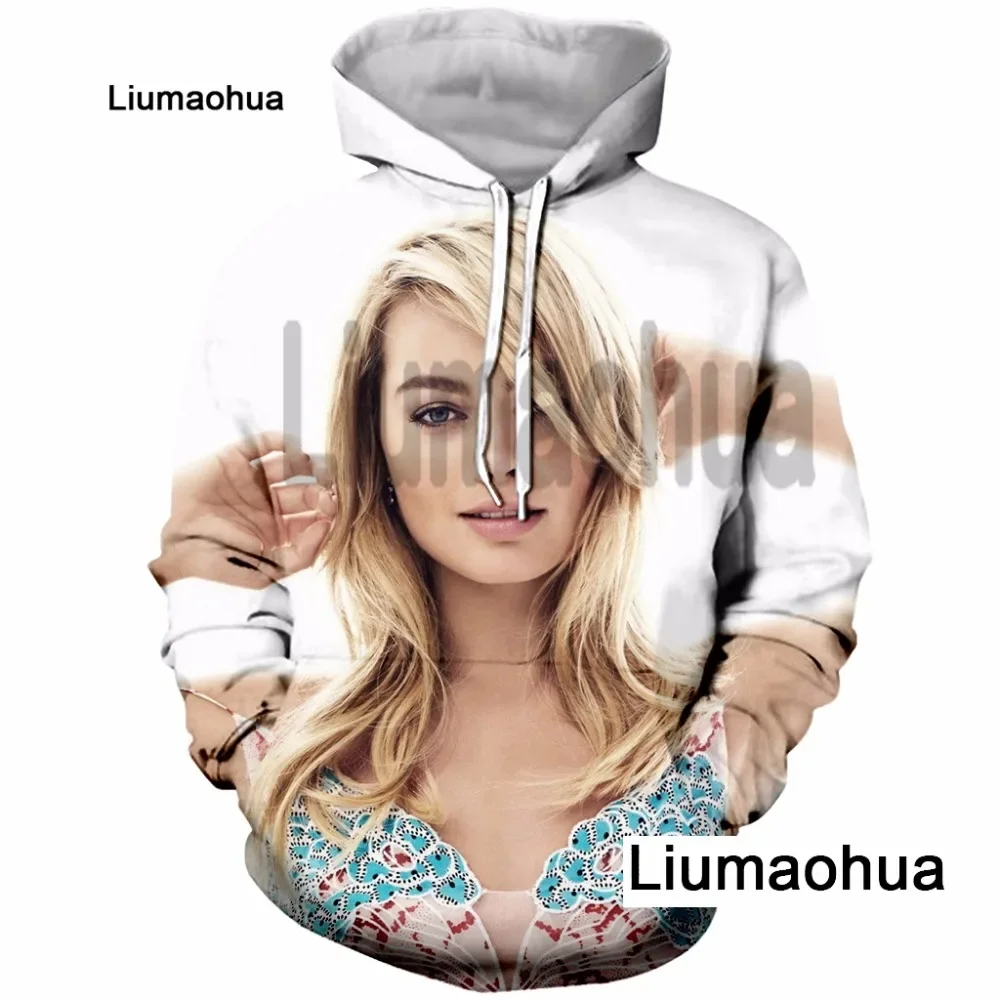 

Liumaohua new men and women Harajuku hoodie actor Margot Robbie 3D printing men and women hoodie top shirt brand clothing