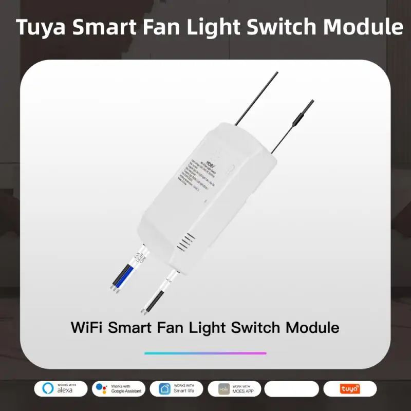 Tuya Smart Fan Light Switch Module Wifi+RF433 Remote Control Smart Home Scene Linkage Adjust Fan Speed Via Alexa Google Home