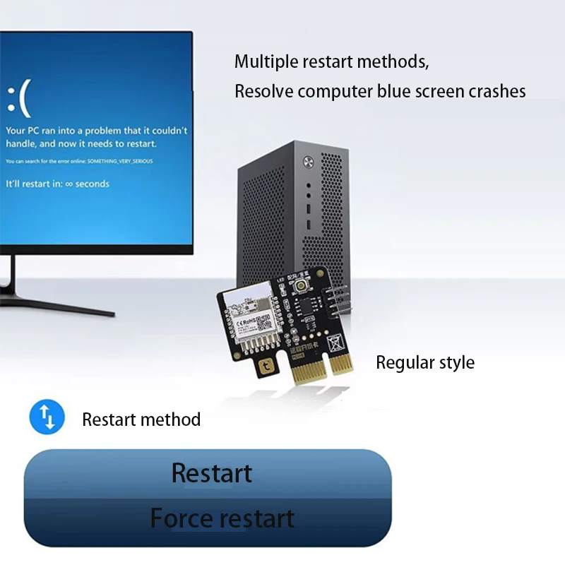 Carte d'alimentation d'ordinateur à distance Tuya, commutateur de contrôle longue portée, adaptateur de gestion à distance, démarrage chronométré, jeu, carte PCI-E