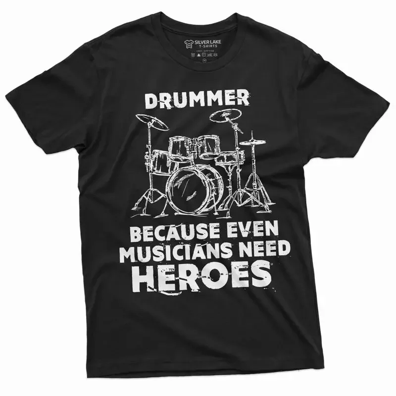Drummer T shirt funny gift drumming music musician band tee for him