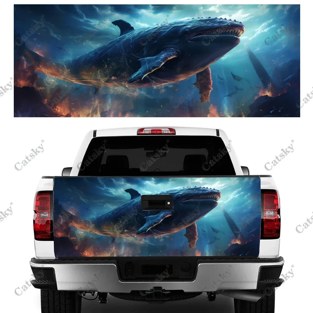 Whale Shark Swimming In Ocean Truck Tailgate Wrap Professional Grade Material Universal Fit for Full Size Trucks Weatherproof