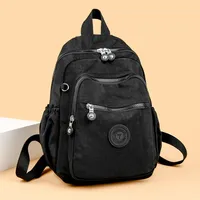Casual Nylon Women's Backpack Lightweight Waterproof Travel Bag Versatile Outdoor Leisure Bookbag Dual-Strap Pack for Travel
