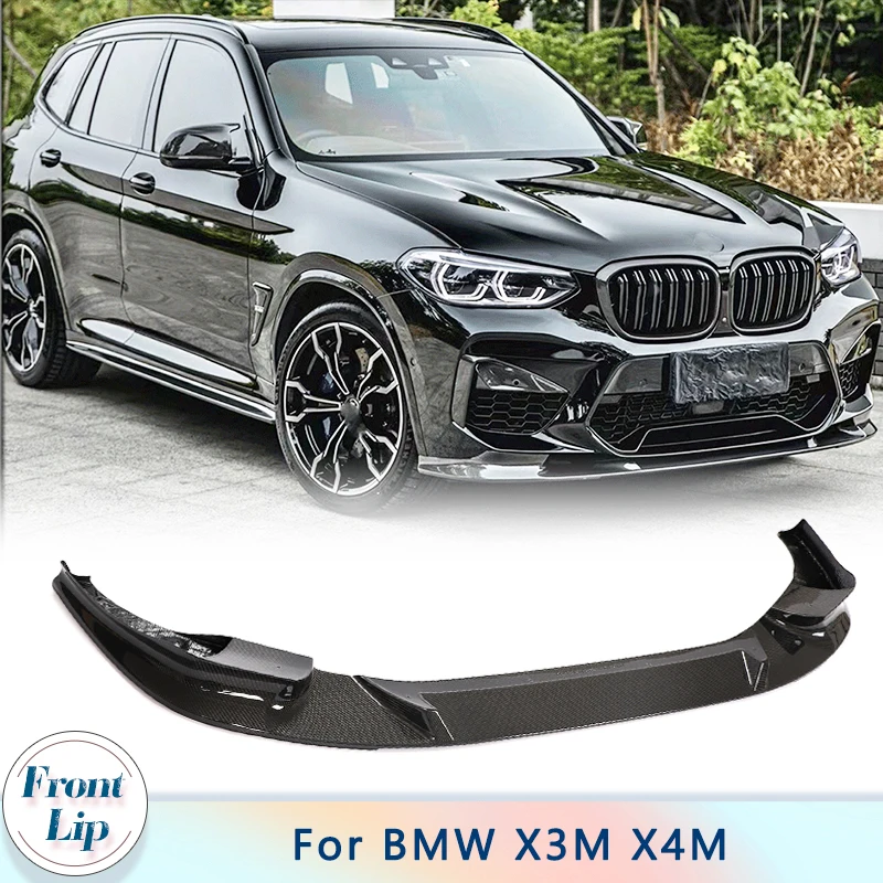 

Разветвители для переднего бампера для BMW X3 M X4 M 2019-2021, автомобильный передний бампер из углеродного волокна, защита для подбородка, разветвители, защита