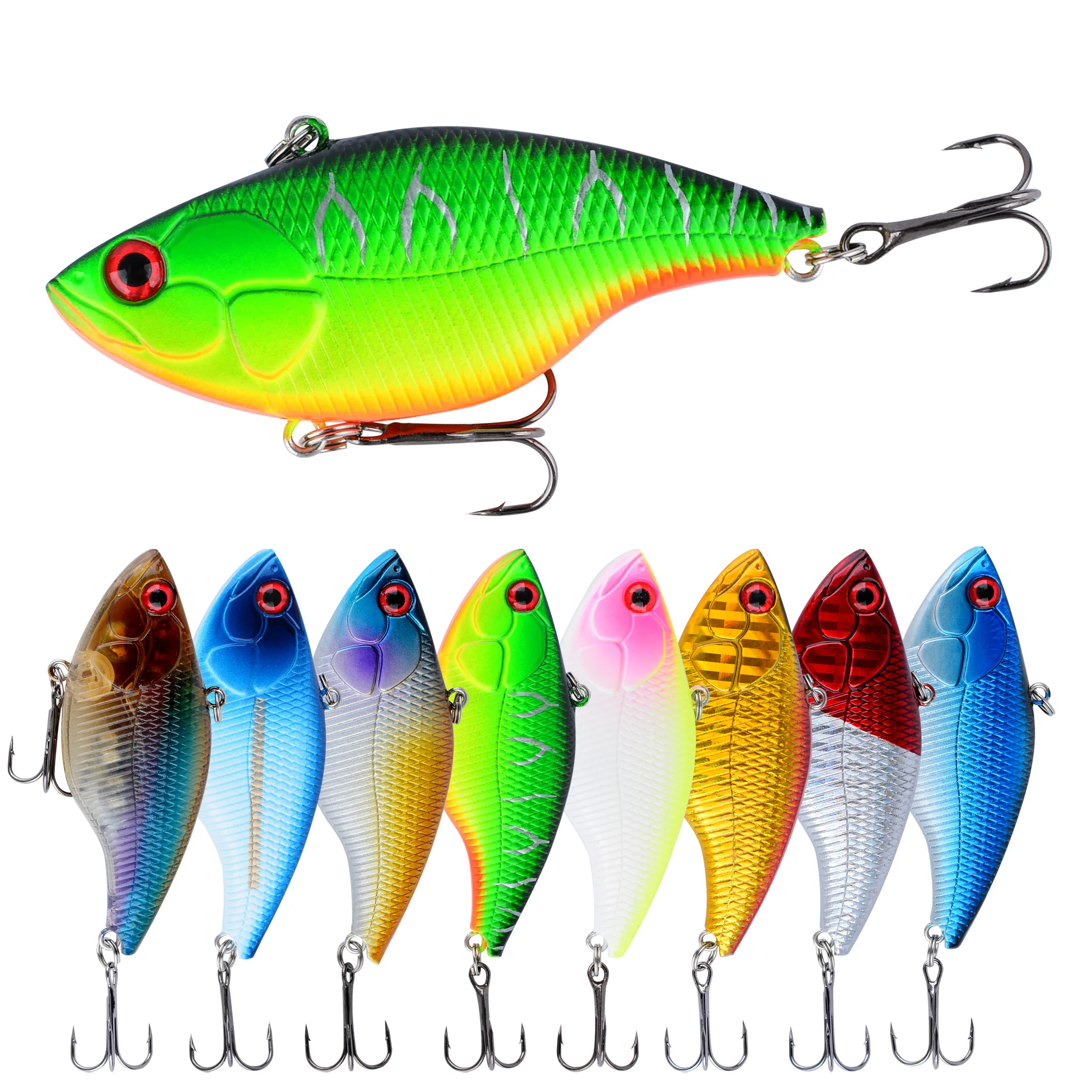 Señuelo de Pesca VIB de 7.3cm-18g, Cebo Duro Hundible para Pesca desde Orilla, Wobbler Vibrante, Swimbait Ruidoso para Lubina, Pesca, Isca