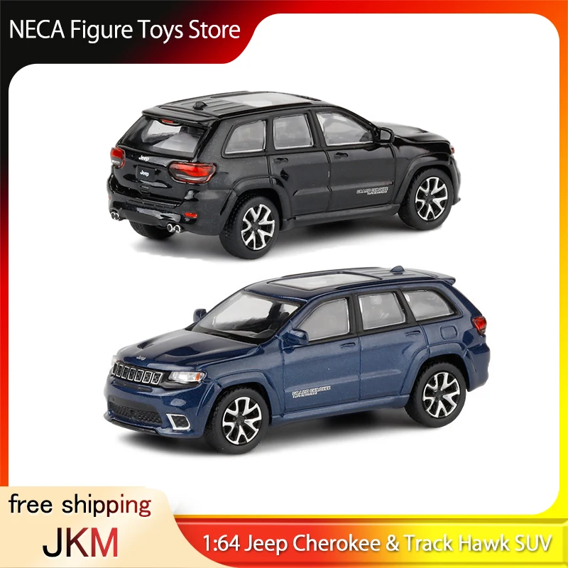 

JKM 1:64 легкосплавные автомобильные игрушки Jeep Grand Cherokee Track Hawk SUV, коллекция статических моделей для детей, детский подарок с 4-й стилей внедорожника