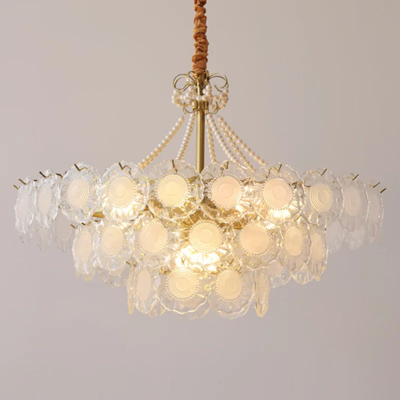 Crystal Vintage Simple Romantic Restaurant Cream Wind Master Bedroom Light Luxury Shell Pearl