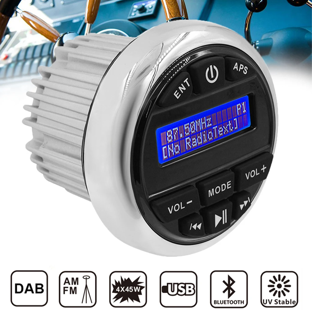 HASDA-sistema de Audio Digital para yate, Radio Marina DAB estéreo, Bluetooth, FM, AM, resistente al agua, calibre, ATV, UTV, motocicleta, barcos