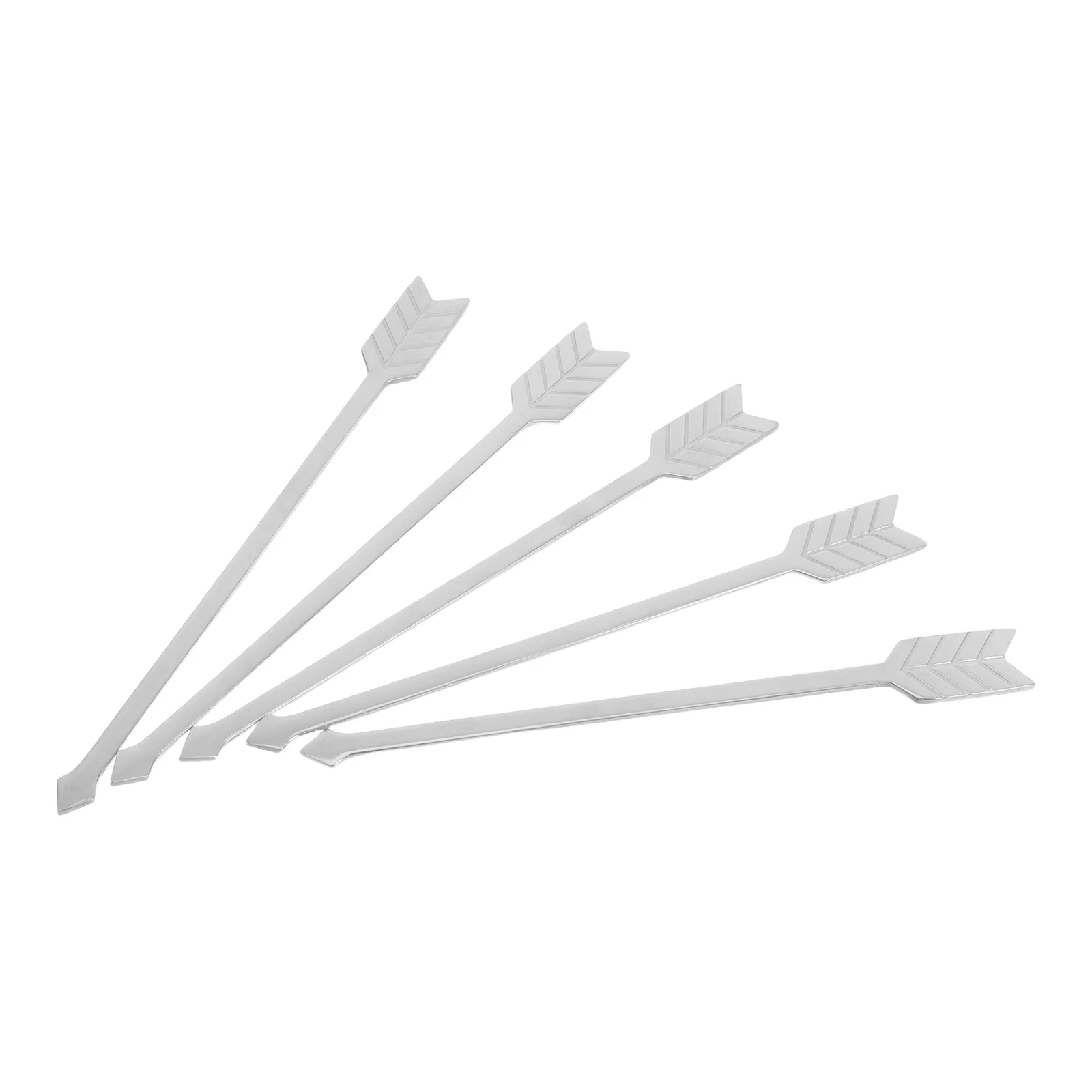 

5 Pcs Stainless Steel Stirring Rods Reusable Metal Drink Stirrers Coffee Swizzle Sticks Beverage Fruit Forks Dessert Kitchen Bar