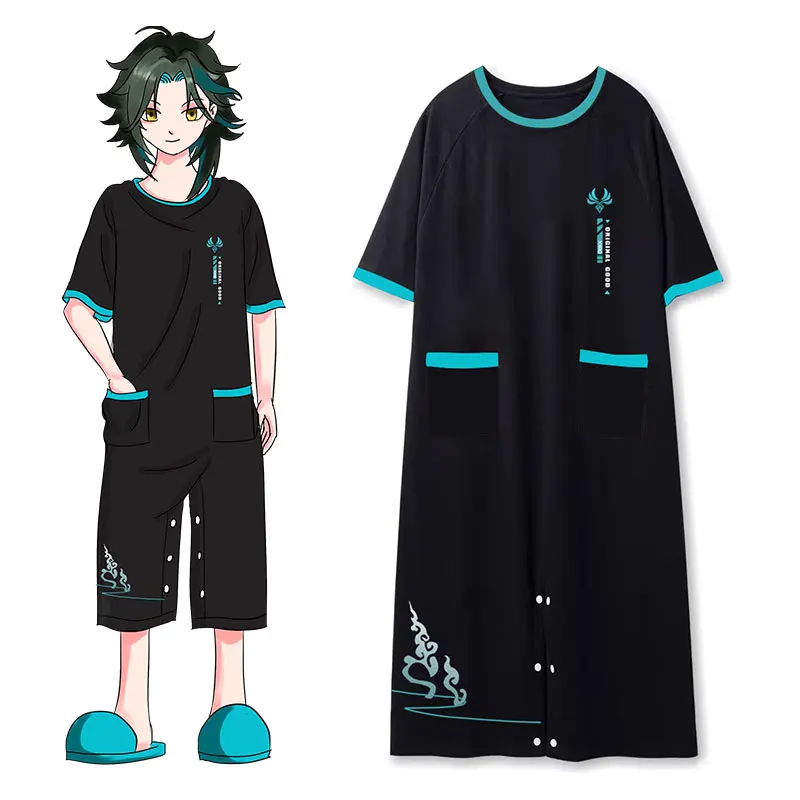 Spiel Anime Mo Dao Zu Shi Weiwuxian Lanwangji Jiangcheng Reine Baumwolle kurzarm Dünne Lose Beiläufige Sommer Pyjamas Nachtwäsche