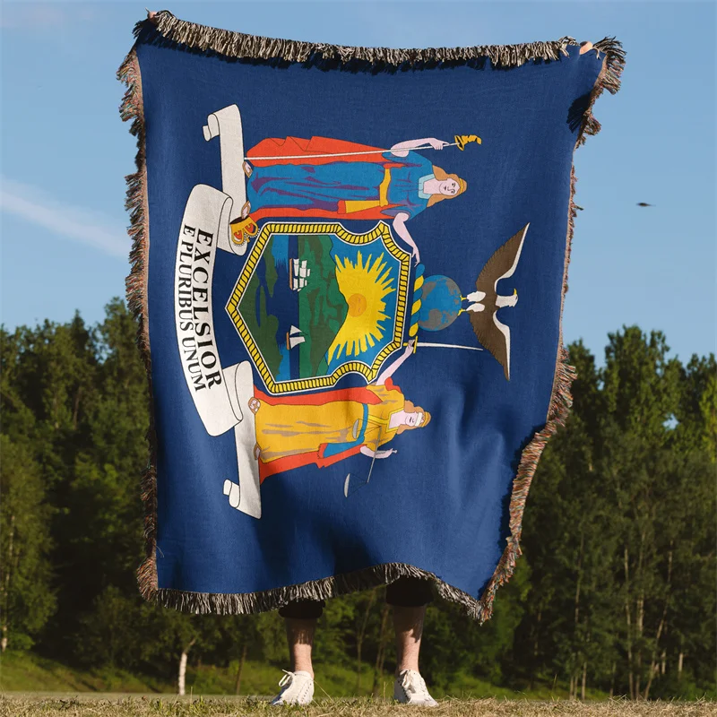 Aertemisi New York United States of America Jacquard Fringed Woven Throw Blanket