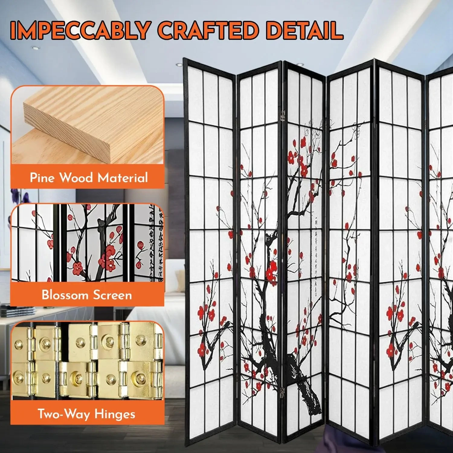 8   Por  Foldable Plum Blossom - Shoji Screen Divider review and price