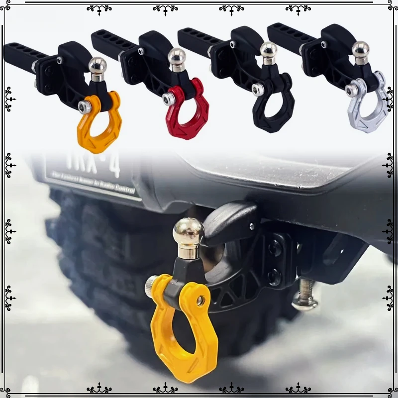 Metal Rear Bumper Tow Trailer Hook Drop Hitch Receiver for 1/8 1/10 Rc Crawler Car Axial Scx10 Traxxas Trx4 Rgt Yikong Redcat
