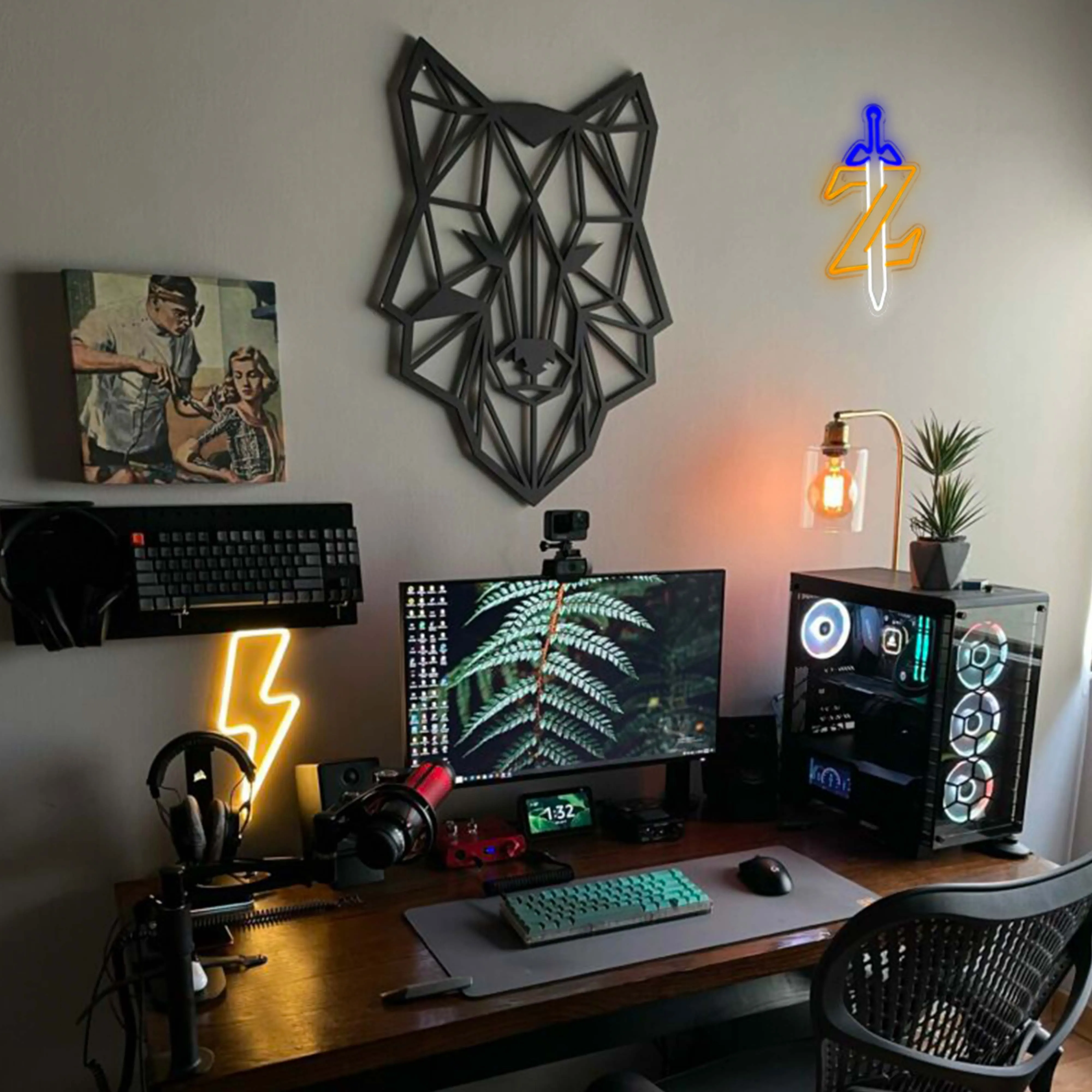 Master Sword LED Neon Sign for Gaming Room, LED USB Powered Wall Light, Video Game Themed Decor for Gamers, Sword Wall Art Lamps