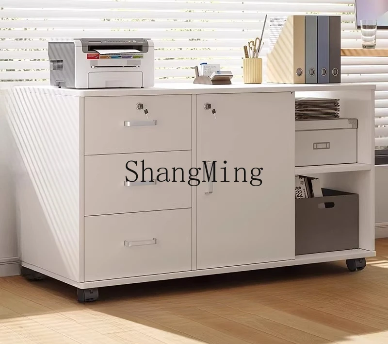 

ZYYFile Cabinet Office Storage Wooden Locked Storage Desk Side Cabinet