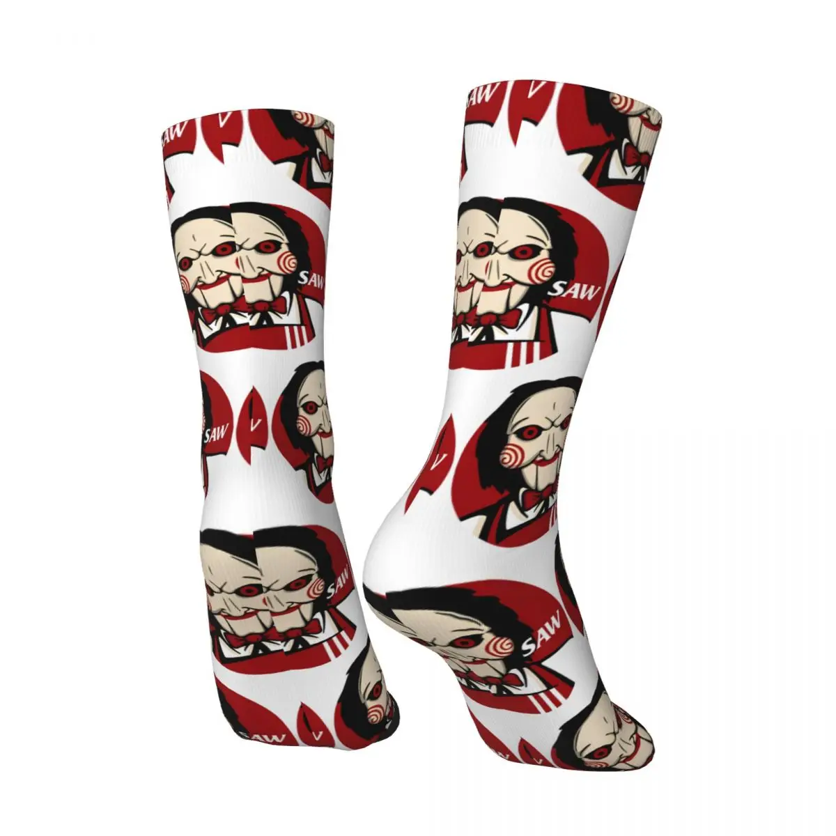 Jigsaw Billy The Puppet-SAW Socks Casual Stockings Autumn Non Slip Men Socks Comfortable Graphic Cycling Socks