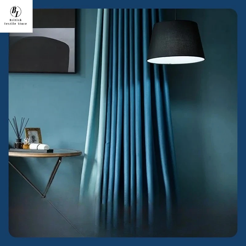 

Simple Luxury Double-sided Herringbone Pattern Curtains Plain Stitching Bedroom Living Room Blackout Curtains Grace Classic