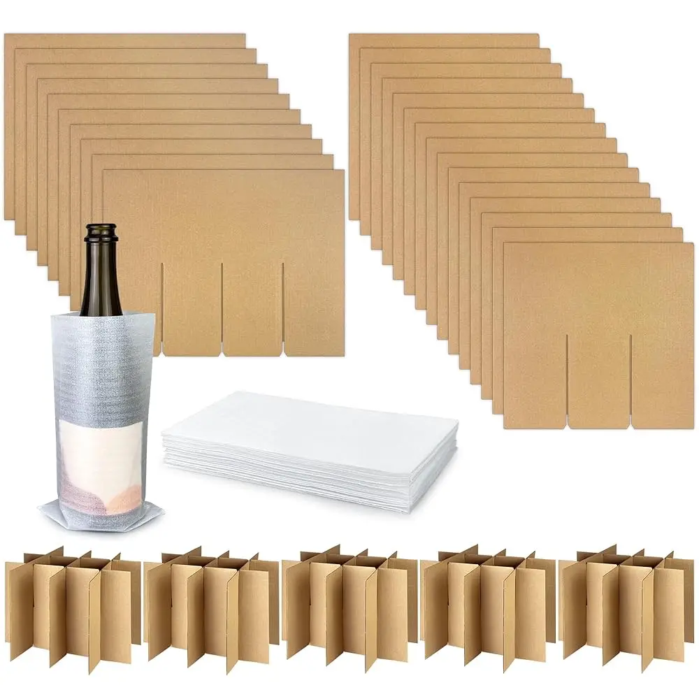 

5 комплектов стеклянных разделителей для упаковки коробок при переезде, для упаковки стеклянной посуды, картонные разделители для коробок с 20 пенопластовыми вкладышами