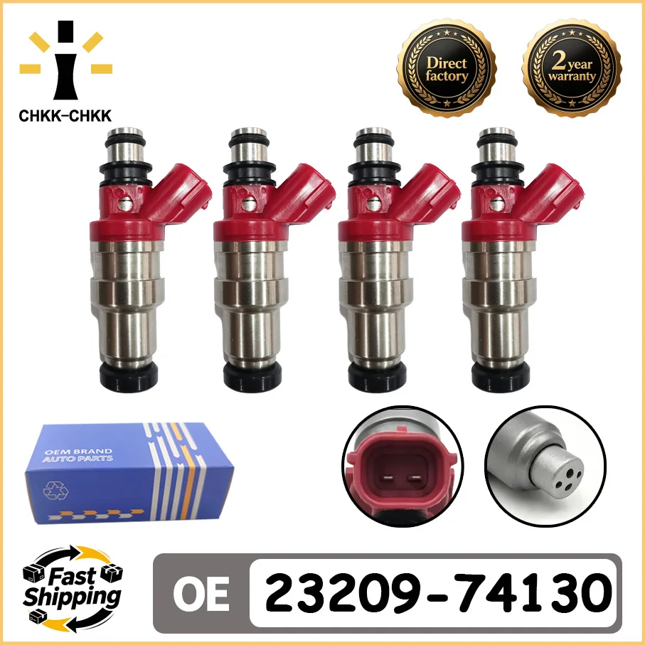 CHKK-CHKK 4pcs 23209-74130 23250-74130 Fuel Injector Nozzle for TOYOTA CARINA CORONA CAMRY MARK 2 CHASER 1.8L 4SFE 2325074130