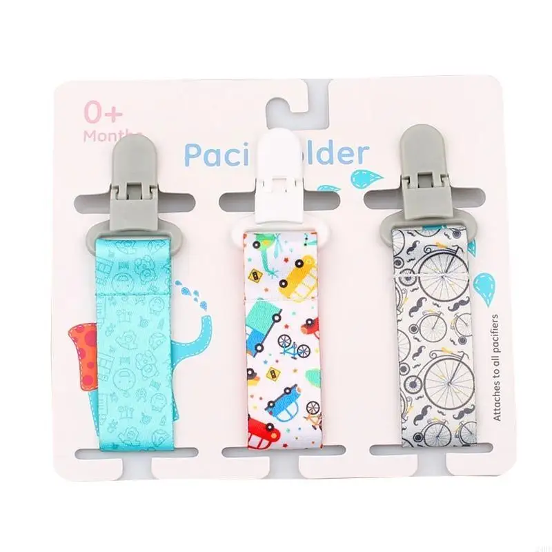 Cartoon Print Baby Pacifier Chains 3pcs/set Dummy Nipples Holder Pacifier Clip for DIY Nursing Soother Holder Newborn Gift 24BE