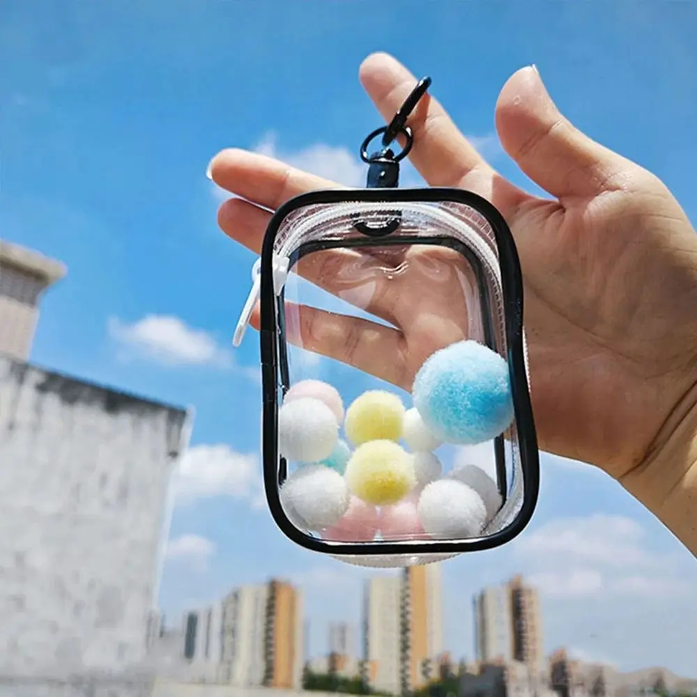 New Style Multicolor Clear Outdoor Bag Transparent Bag Decoration Storage Case Kawaii Mini Keychain Bag Wallet