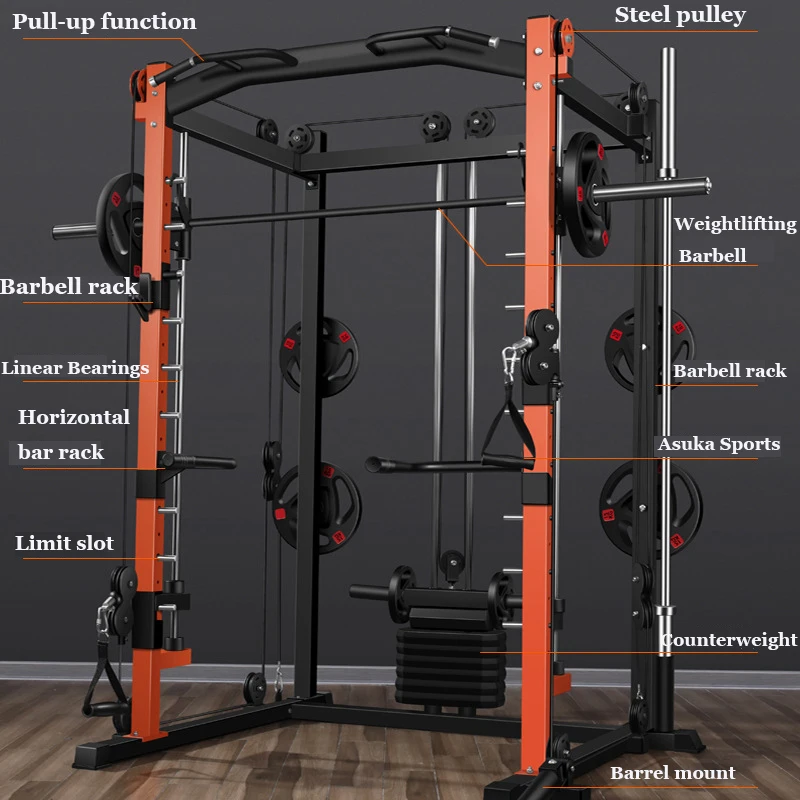 Gym Commercial Comprehensive Smith Machine Multifunctional Fitness Equipment Rack