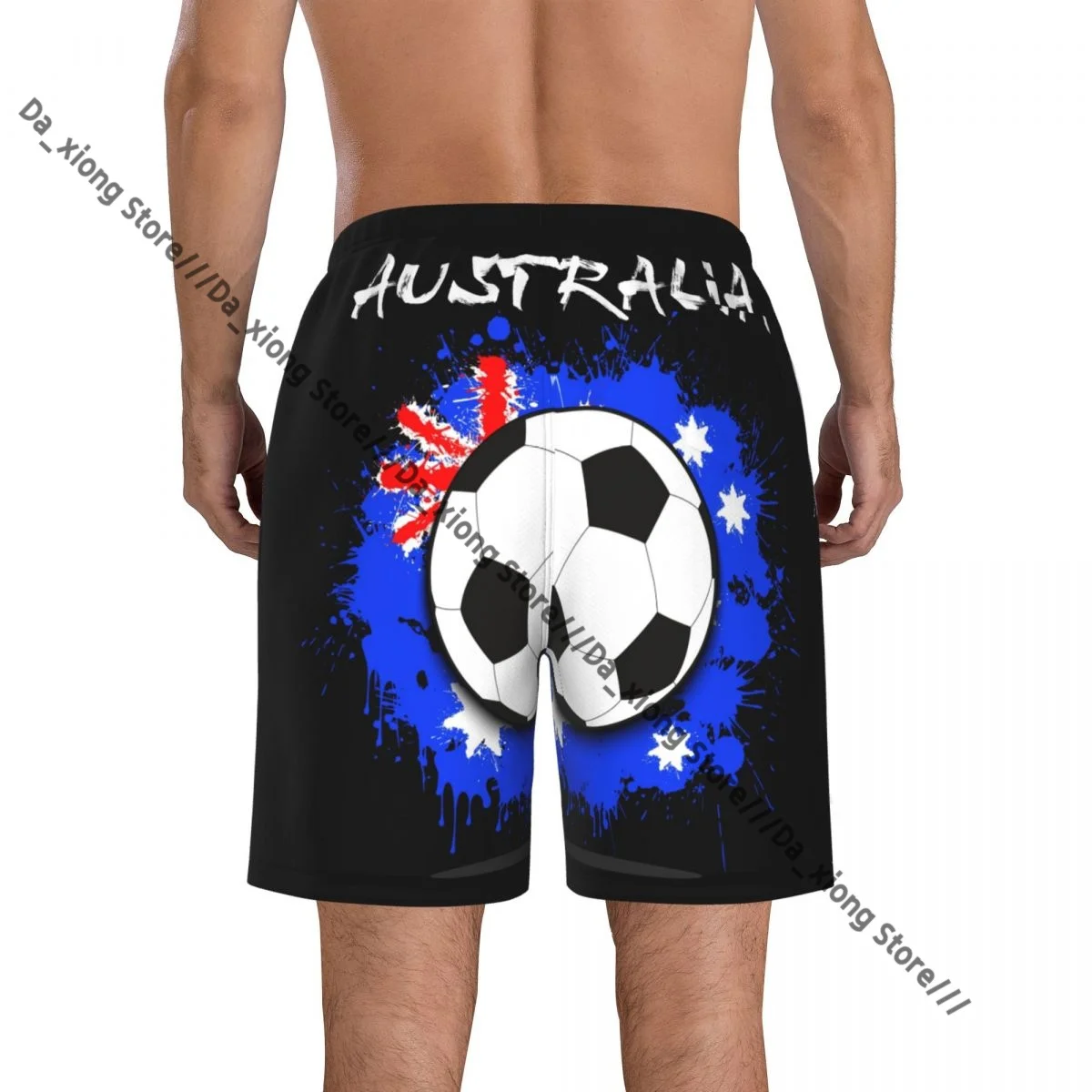 Maillot de bain homme drapeau australien ballon de football contre motif short de bain maillot de bain short de plage maillots de bain