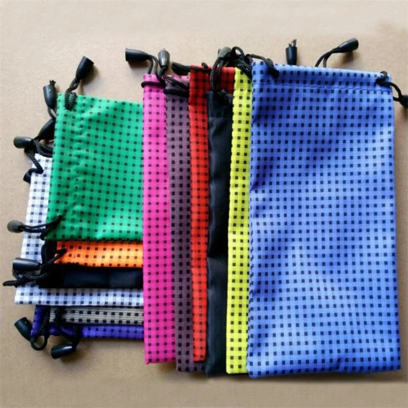 GSBJXZ 100 pz/lotto Custodia per occhiali Morbido Panno scozzese impermeabile Borsa per occhiali da sole all\'ingrosso Occhiali Orologio Custodia per