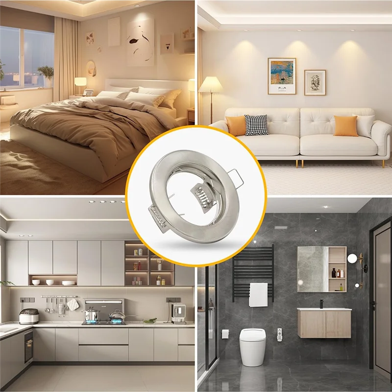 

ABCA-Mounting Frame LED Recessed For Ceiling Light Round Satin Spotlight Fittings Downlight Frame For Ceiling Spotlights MR16, G