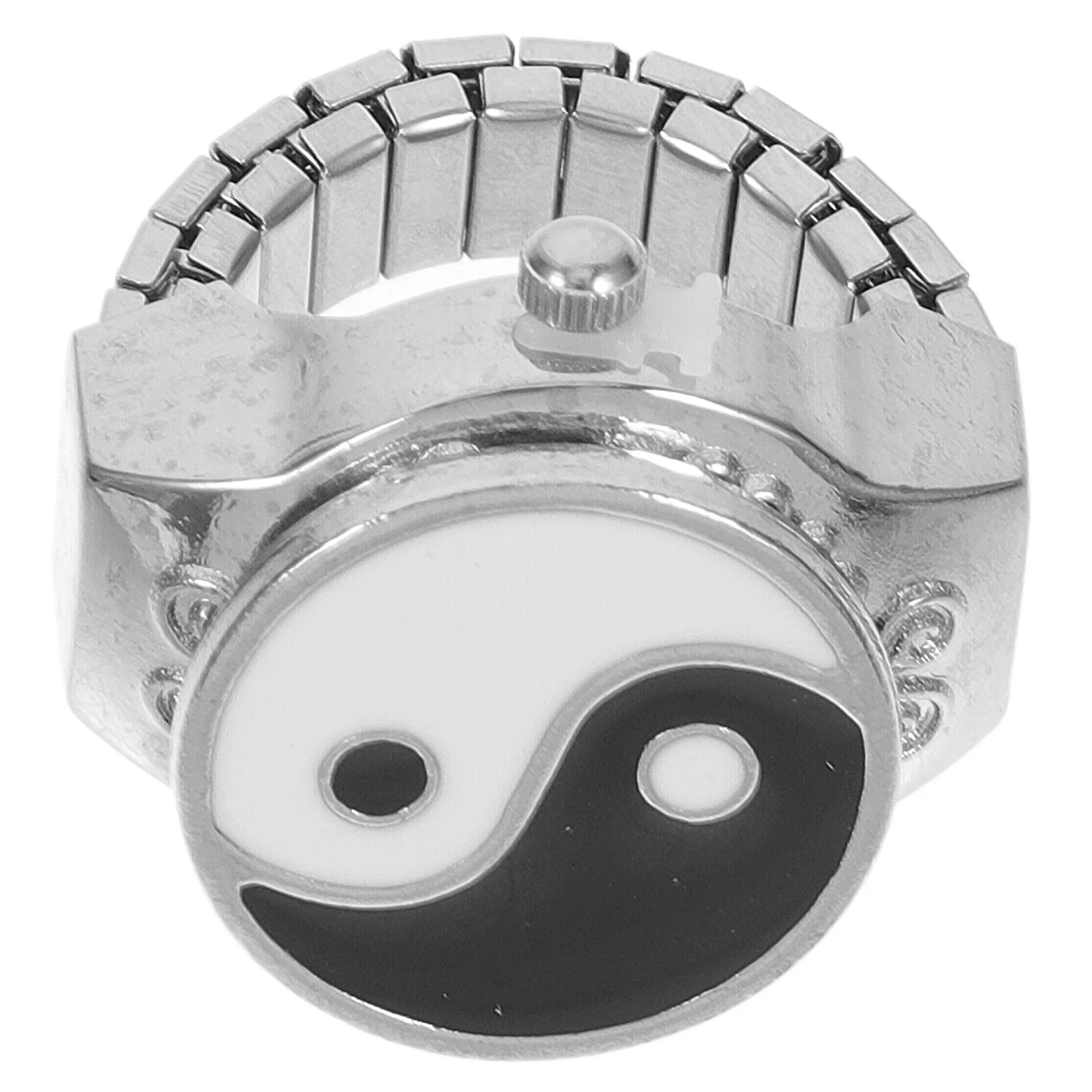 Disc Ring Watch Practical Hidden Retro for Finger Eight Tri-grams Design Metal Casual