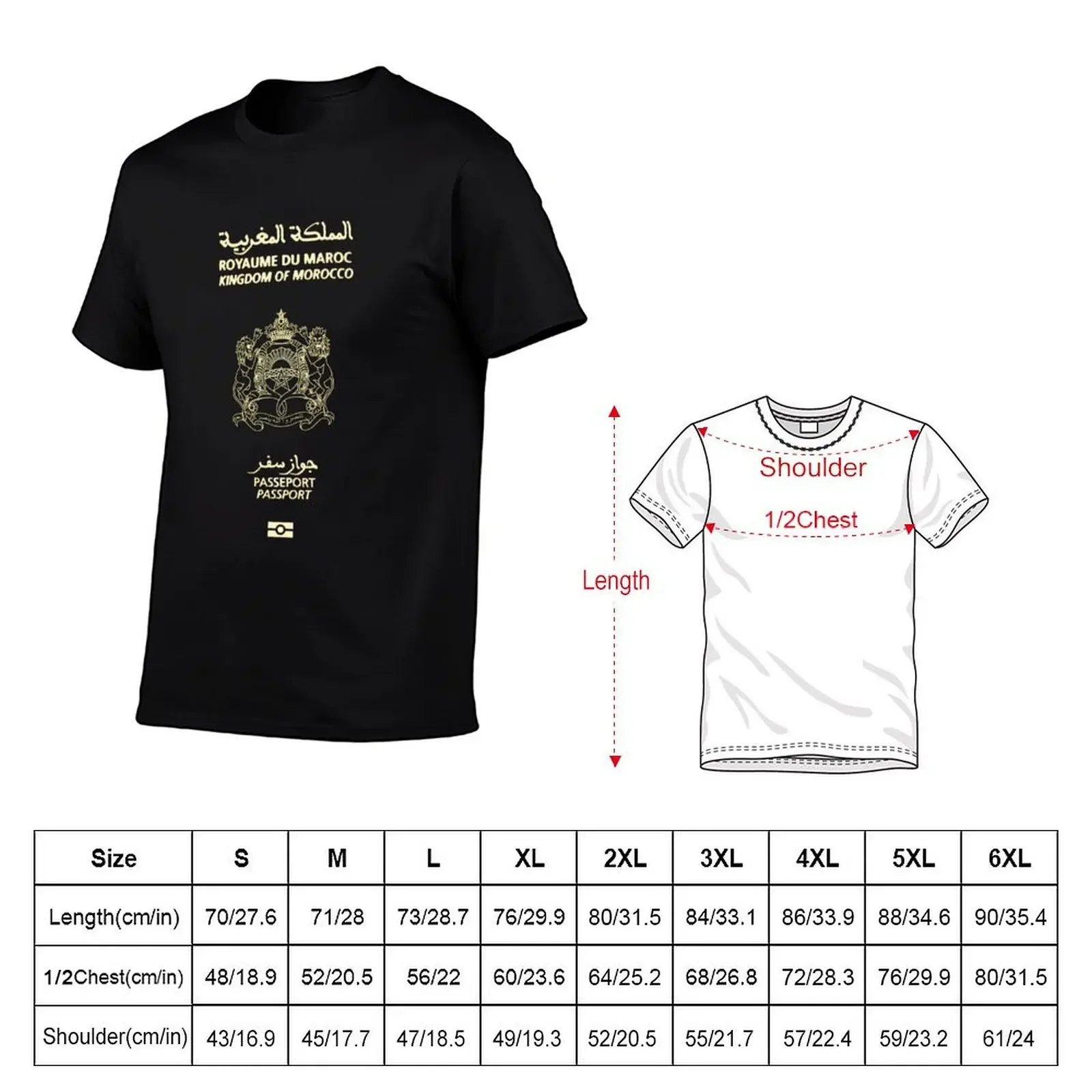 Moroccan Passport Tshirt T-Shirt plus sizes man t shirt anime stuff fitted t shirts for men