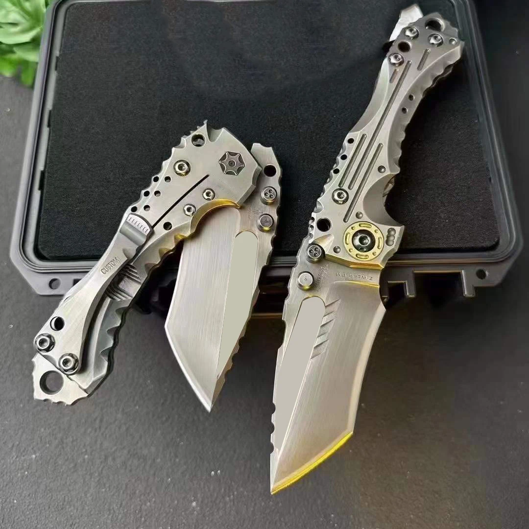 Coltello pieghevole T1 per carichi pesanti Z-Wear lama TC4 manico in lega di titanio campeggio sopravvivenza esterna coltello da caccia strumento di difesa per escursionismo