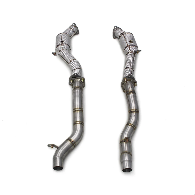 

Race Downpipe Front Pipe For Audi Q7 2010-2023 100/200/300cell Cat Exhaust Pipe With Middle Pipe Exhaust Center Section