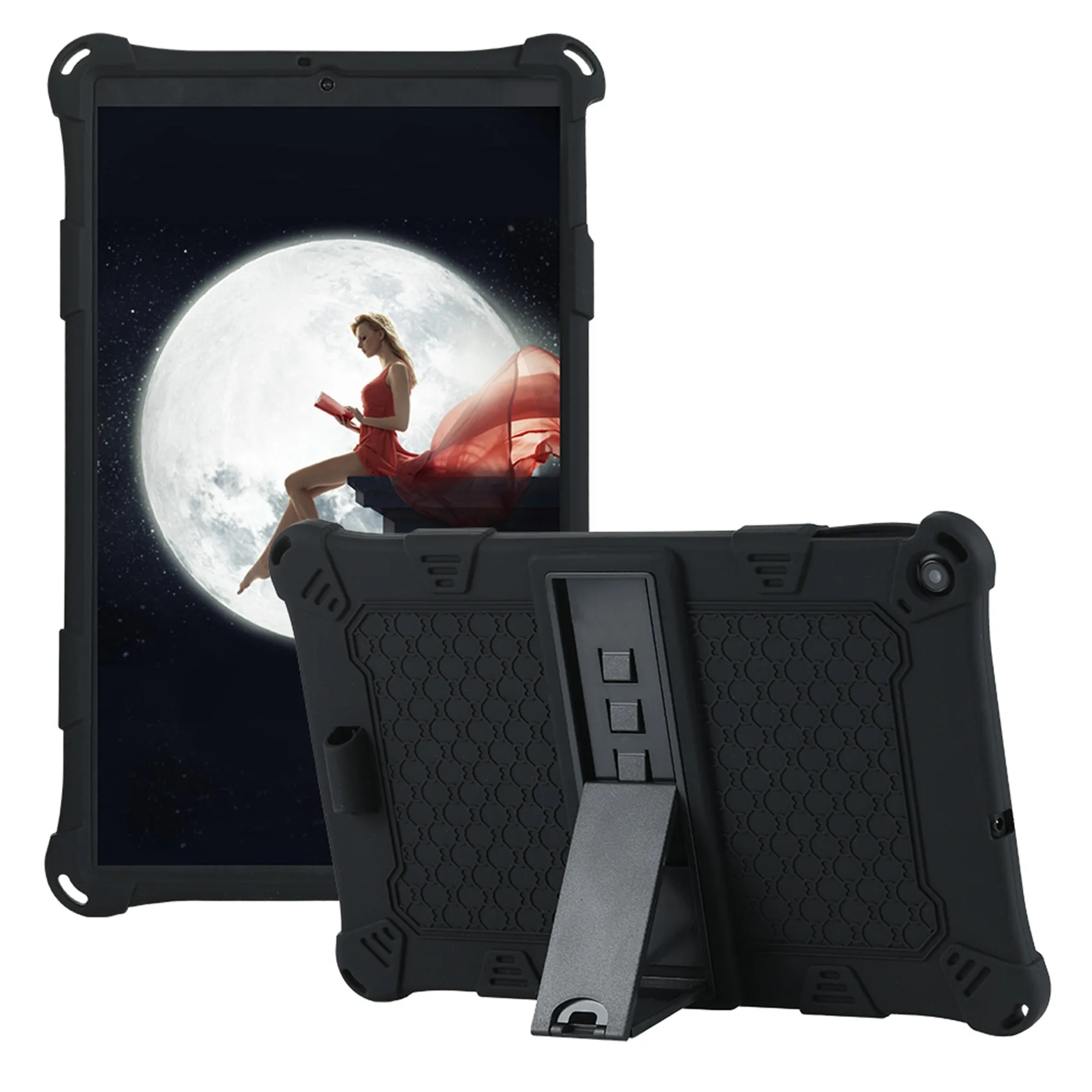 

FUFU Tablet Case for ALLDOIPlay20/IPlay20 PRO 10.1 Inch Tablet Silicone Case with Tablet Stand and Pen(Black)