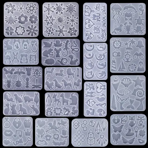 Многофункциональная силиконовая форма для сережек-подвесок, необычная форма из эпоксидной смолы для самодельных украшений, брелоков, ожерелий, подвесок, поделок из эпоксидной смолы топ 10 силиконовая смола - №10