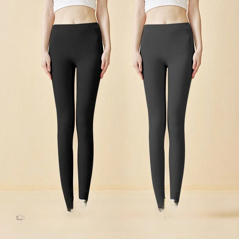 Thickened Fleece Women's Autumn Pants Large Size Tight Pants Warm Pants Lieoyuarn Brand Polyester Fiber Seven/Nine Pants