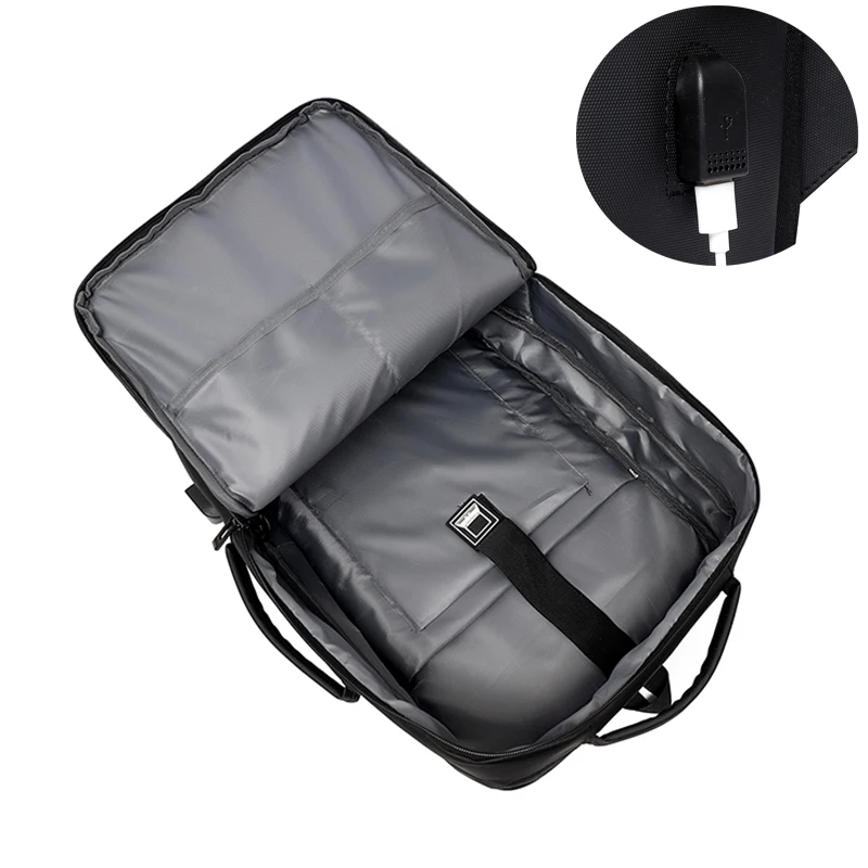 Large Capacity Waterproof Business Commuter Backpack Men's Expandable Dual-Shoulder Bag Traveling Bag Oxford Cloth Backpack