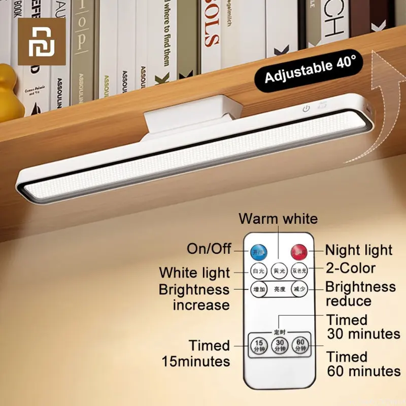 Настольная Светодиодная лампа Youpin с магнитной присоской, лампа для защиты глаз с USB-зарядкой, ночсветильник для спальни, гардероба, дома