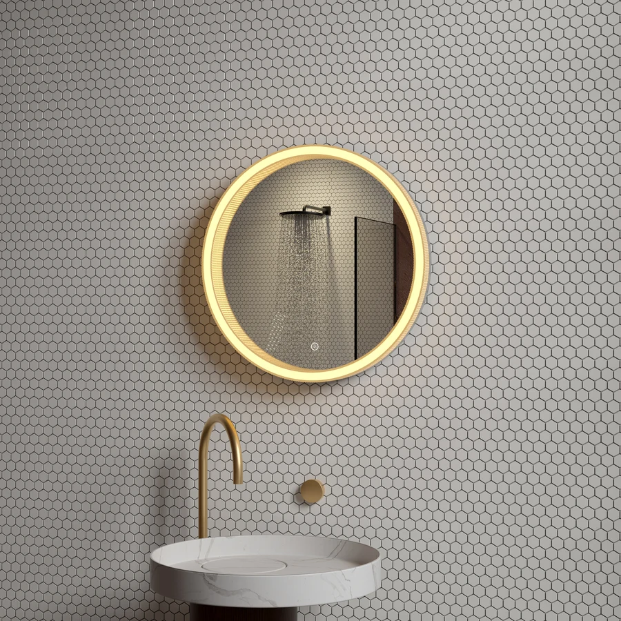Multifunctional Bathroom Illuminated 3 Color Round Mirror Led