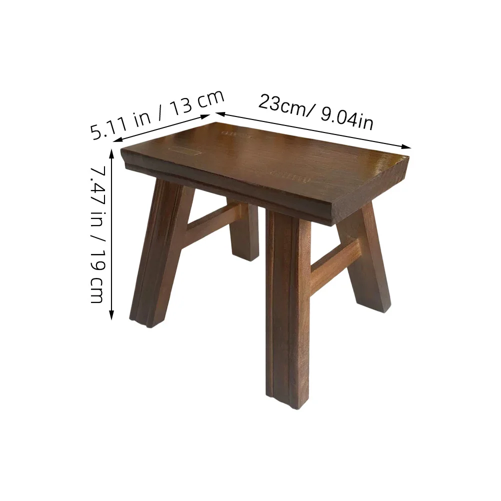 Sgabello in legno Piccolo sgabello rustico per adulti Bagno Cucina Camera da letto Cambio scarpe Panca da ballo