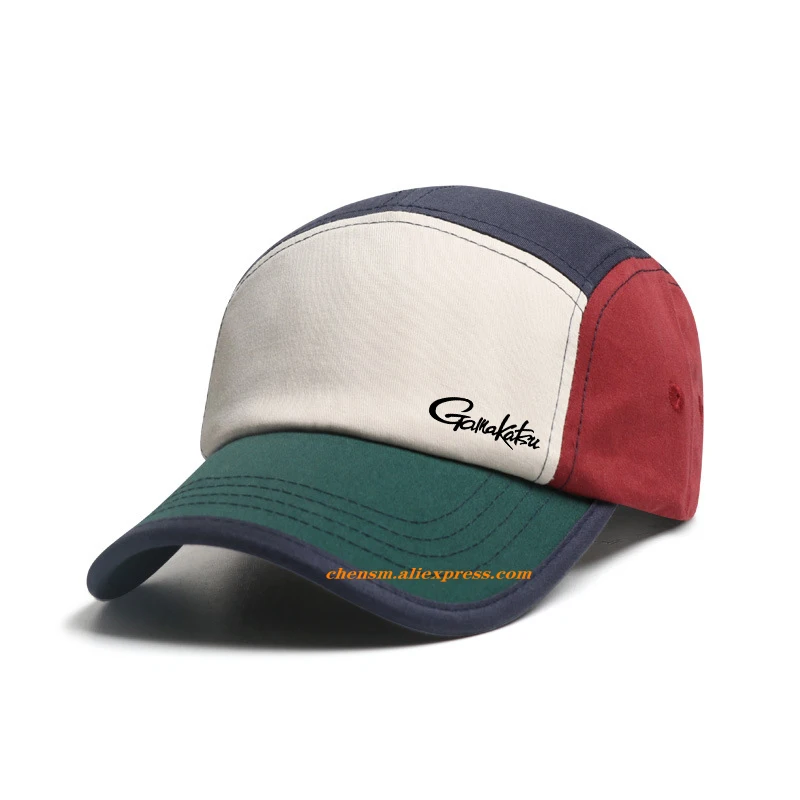 GAMAKATSU Outdoor Men Women Vintage Patchwork Golf Baseball Caps Summer Sunshade Sports Breathable Quick-Drying Fishing Caps