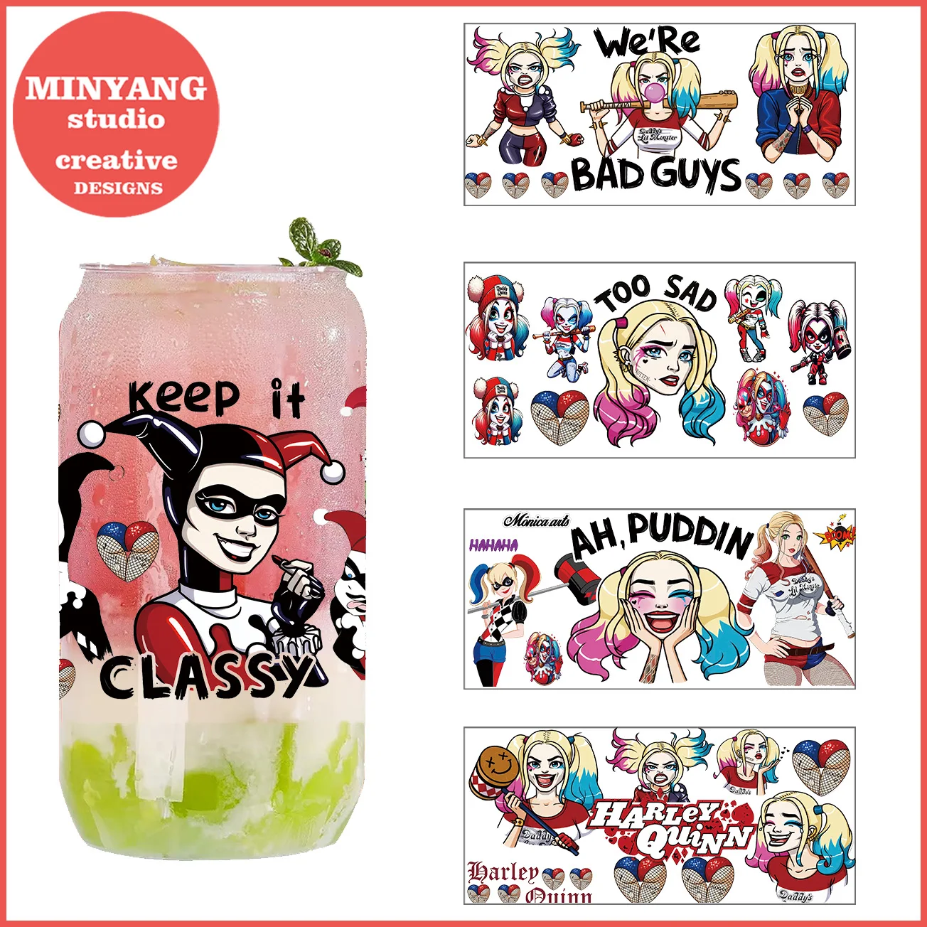 

Manga female characters peel waterproof DIY Decals 3D transfers uvdtf crystal stickers 16oz uv dtf cup wraps for Libbey Glasses