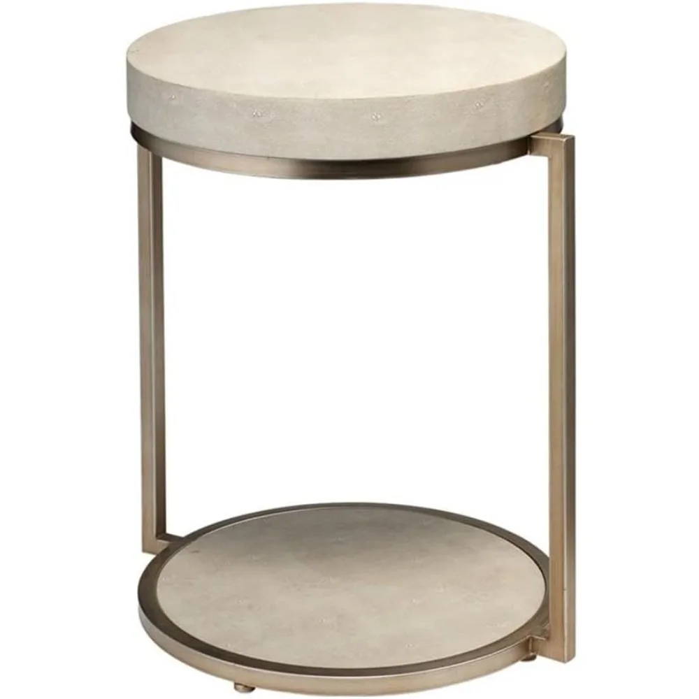 

Круглый переходной металлический приставной столик цвета слоновой кости/шампанского